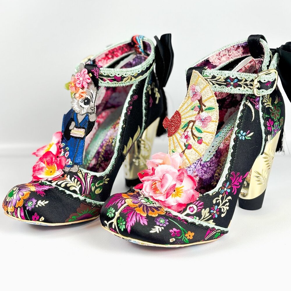 Irregular Choice Blossom Bunny Black Floral Heels – Size 40 / UK 7 – Rare - Picture 8 of 8